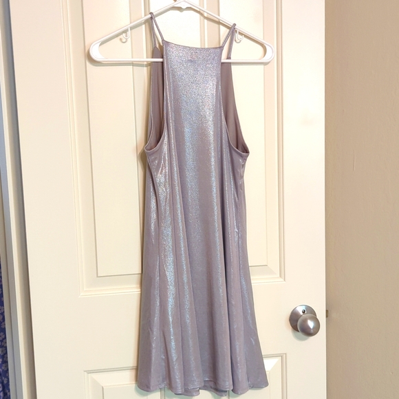 Glitter Silver Cocktail or Wedding Guest Midi Dress - Picture 2 of 4